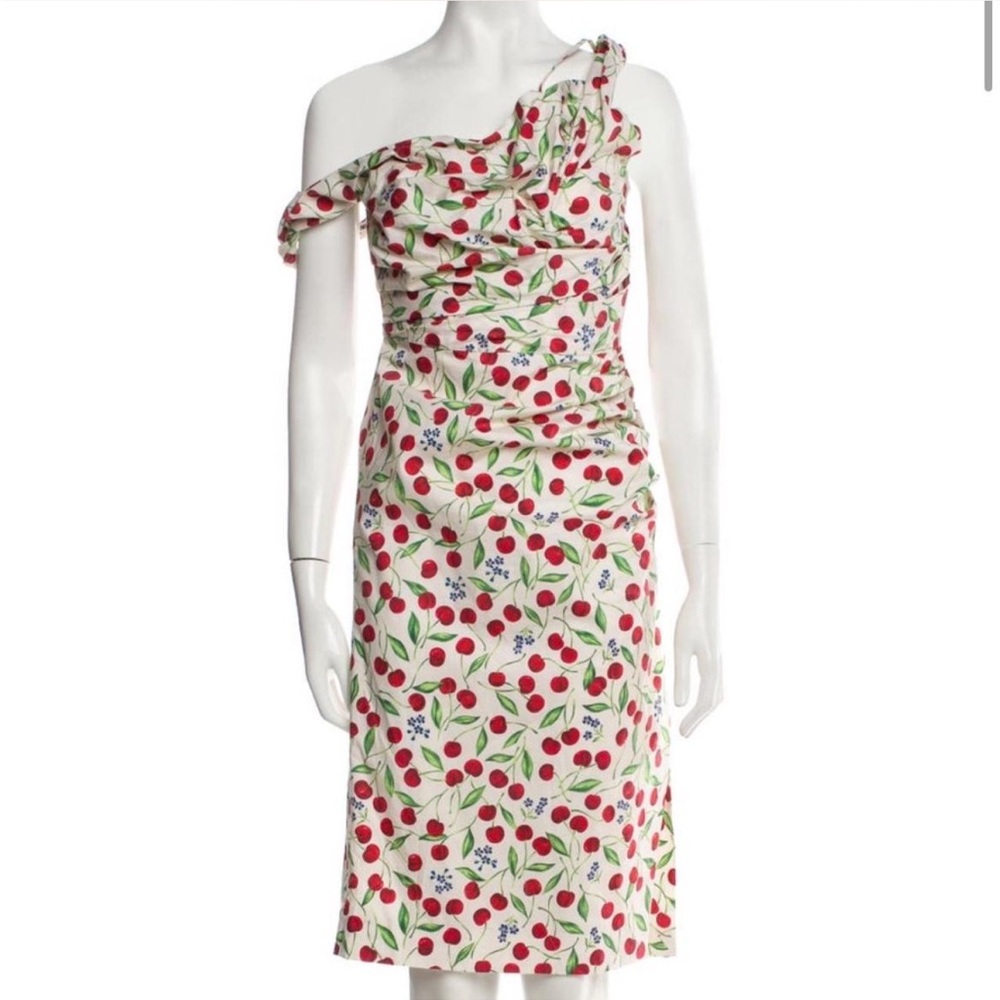 Floral Cherry Off-Shoulder Dress